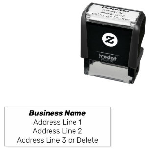 Simple Business Name and Return Address Self-inking Stamp