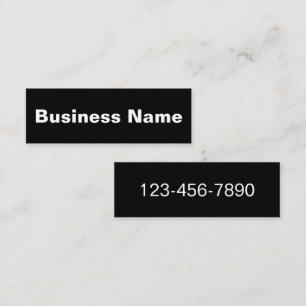 Simple Business Name in Bold and Phone Number Mini Business Card