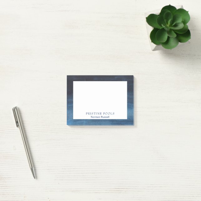 Simple Business Name Navy Blue Modern Post-it Notes (Office)