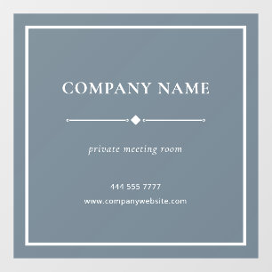 Simple Business Office Name White on Dusty Blue
