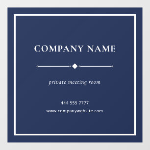 Simple Business Office Name White on Navy Blue