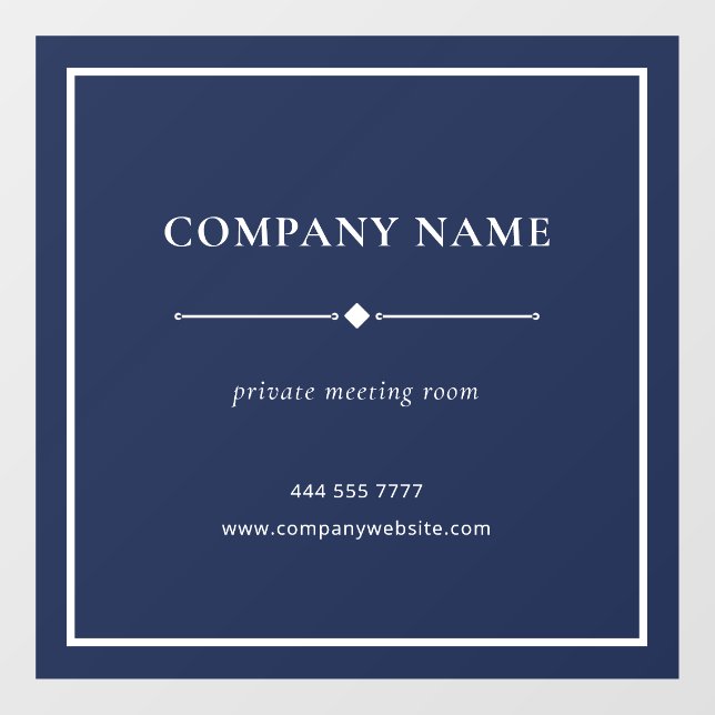 Simple Business Office Name White on Navy Blue (Sheet)