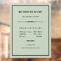 Simple Business Office Sage Green Opening Hours