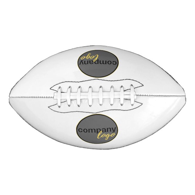 SIMPLE BUSINESS OWN LOGO COMPANY BRANDING WHITE FOOTBALL (Front)