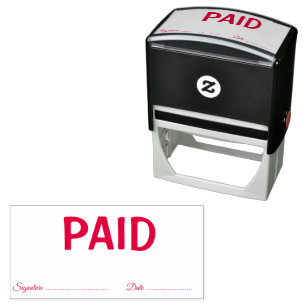 Simple Business Paid Text Personalize Self-inking Stamp