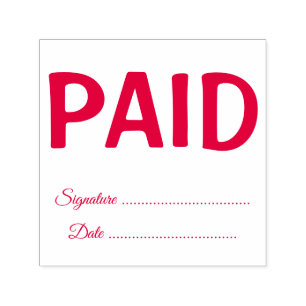 Simple Business Paid Text Personalize Self-inking Stamp