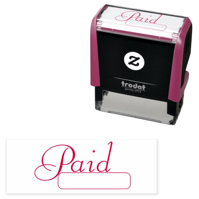 Simple Business Paid Text Personalize Self-inking  Stamp (In Situ)