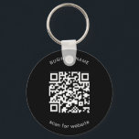 Simple Business Promotional Black QR Code Key Ring<br><div class="desc">Custom Keychain featuring your QR Code with your business name above and your message below over a black background. These simple keychains make great promotional items for giving to clients, employees or as swag at trade shows and events. Have fun with your marketing and advertising. These QR Code Keychains are...</div>