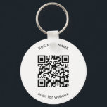 Simple Business Promotional QR Code Key Ring<br><div class="desc">Custom Keychain featuring your QR Code with your business name above and your message below. These simple keychains make great promotional items for giving to clients, employees or as swag at trade shows and events. Have fun with your marketing and advertising. These QR Code Keychains are especially great for realtors...</div>