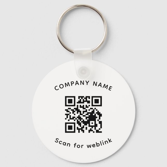 Simple Business QR Code Promotional Keychains (Front)