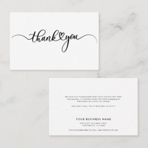 Simple Business Script Thank You Business Card