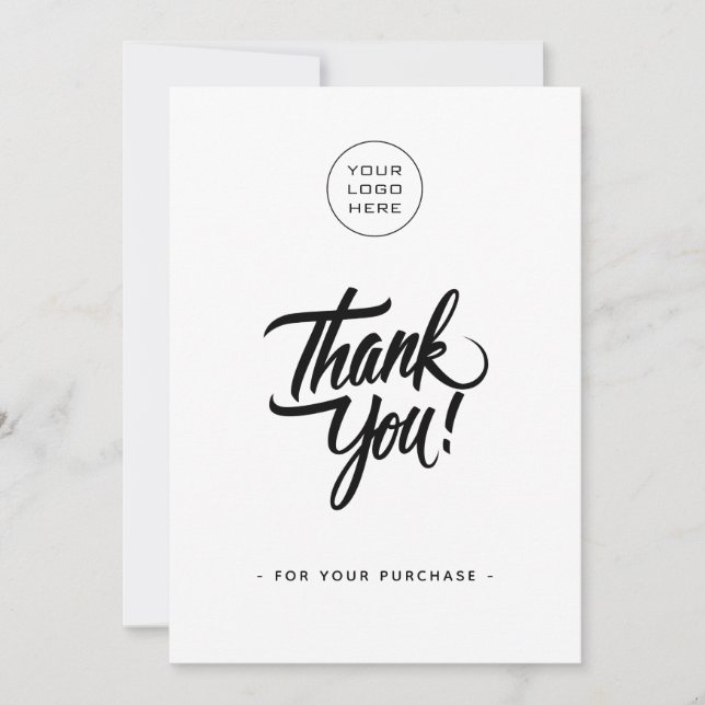 Simple Business Thank You Card - Add Logo (Front)