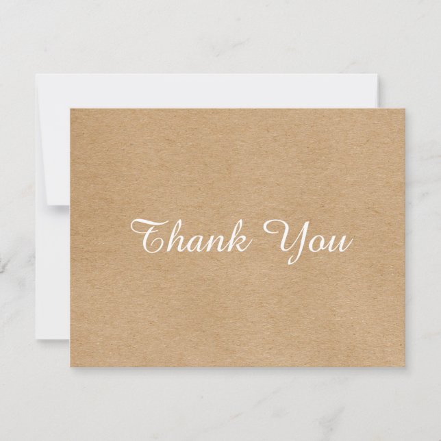 Simple  Business Thank You Rustic Script Card (Front)