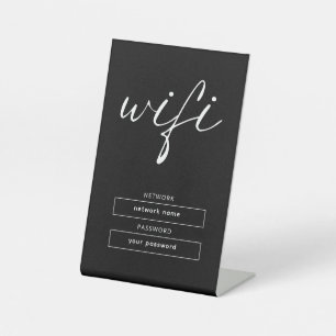 Simple Business Wifi Password and Network Pedestal Sign