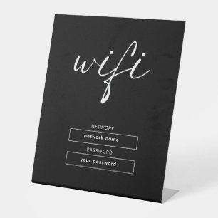 Simple Business Wifi Password and Network Pedestal Sign