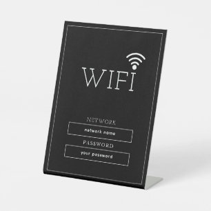 Simple Business Wifi Password and Network Pedestal Sign