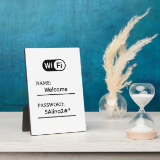 Simple Business Wifi Password and Network Plaque