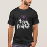 Simple But Novelty Happy Hanukkah With Menorah T-Shirt<br><div class="desc">Simple But Novelty Happy Hanukkah With Menorah.</div>