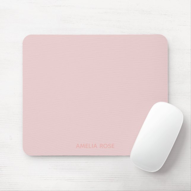 Simple But Pretty Personalized Quartz Pink on Pink Mouse Pad (With Mouse)