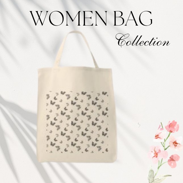 Simple Butterflies Overlay Pattern Tote Bag (Creator Uploaded)