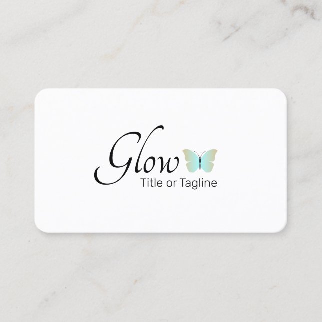 Simple Butterfly Aesthetician Beauty Spa Logo Business Card (Front)