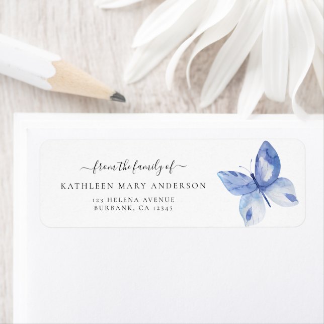 Simple Butterfly Funeral Return Address (Insitu)