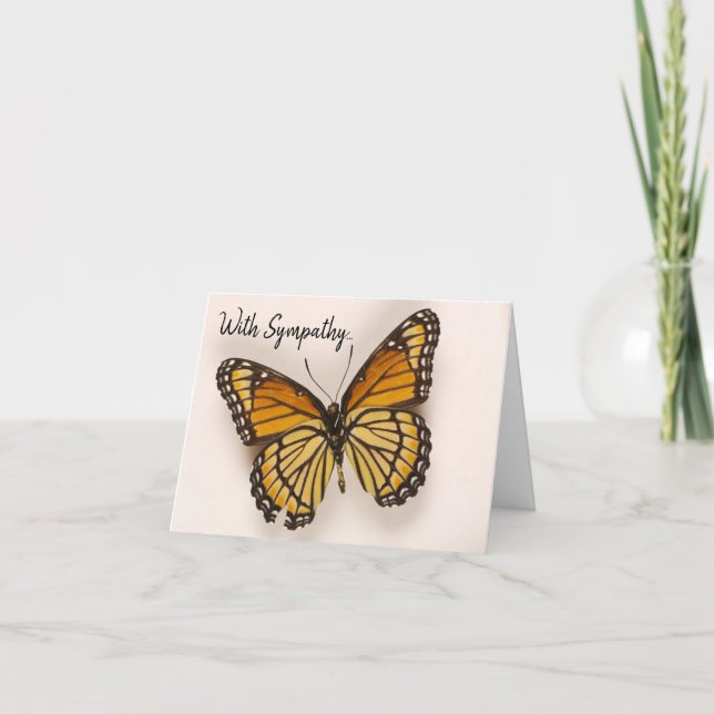 Simple Butterfly Funeral Sympathy Card (Front)