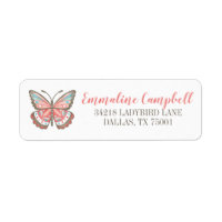 Simple Butterfly Nature Address Label