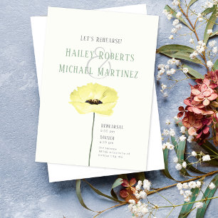 Simple Butternut Poppy Rehearsal Dinner Invitation