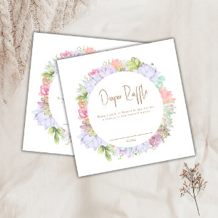 Simple Cactus Desert Diaper Raffle Baby Shower Enclosure Card