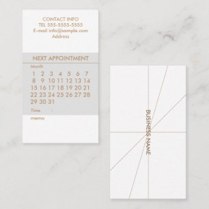 Simple calendar business card