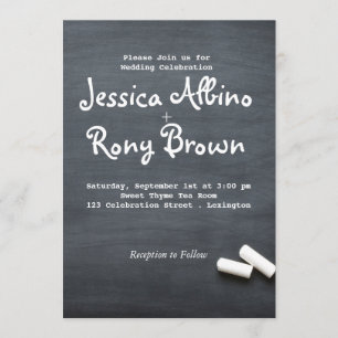 Simple Calkboard Wedding Invitation