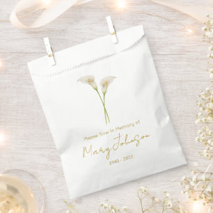 Simple Calla lily Seed packet Funeral Favour Bags