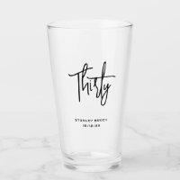 Simple Calligraphic Black 30th Birthday