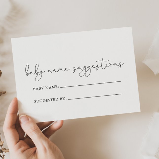 Simple Calligraphy Baby Name Suggestions Card (Creator Uploaded)