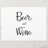 Simple Calligraphy | Beer and Wine Reception Sign