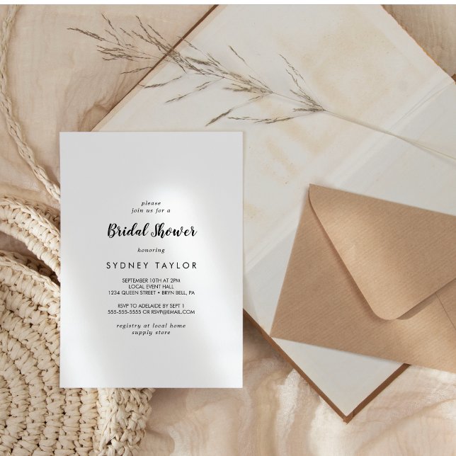 Simple Calligraphy Bridal Shower Invitation (Creator Uploaded)