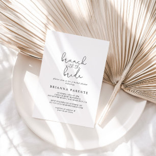 Simple Calligraphy Brunch with the Bride Shower  Invitation