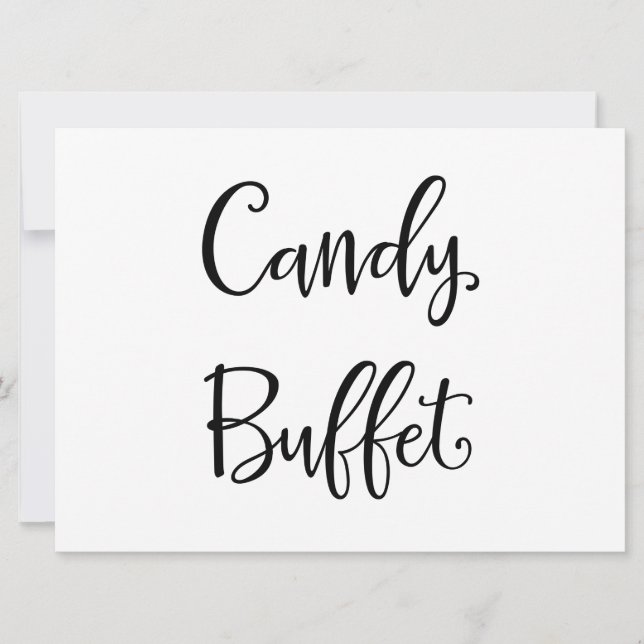 Simple Calligraphy | "Candy Buffet" Wedding Sign (Front)