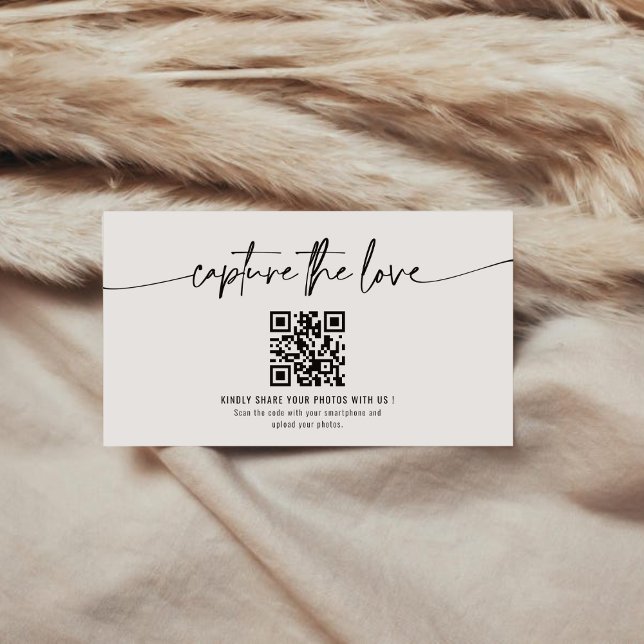 Simple Calligraphy Capture The Love QR code  Enclosure Card (Creator Uploaded)