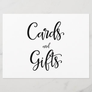Simple Calligraphy "Cards and gifts" Sign Invitation