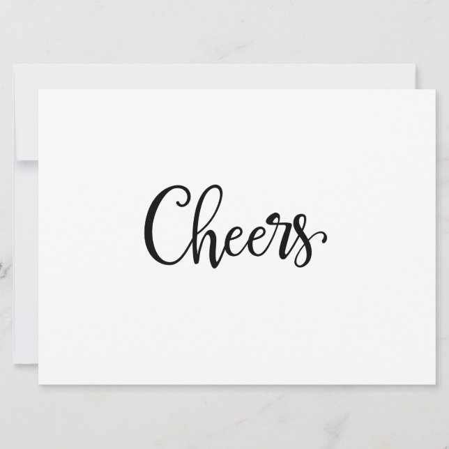Simple Calligraphy | Cheers Wedding Bar Sign (Front)