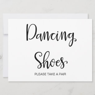 Simple Calligraphy   "Dancing Shoes" Wedding sign