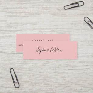 Simple Calligraphy Elegant Blush Consultant Mini Business Card