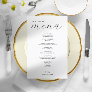 Simple calligraphy elegant wedding menu
