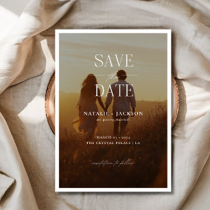 Simple Calligraphy Elegant Wedding Overlay Photo Save The Date