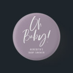 Simple Calligraphy Gender Neutral Baby Shower 3 Cm Round Badge<br><div class="desc">Simple Calligraphy Gender Neutral Baby Shower button features a fun and modern calligraphy on bold,  solid colours.</div>
