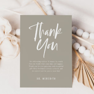 Simple Calligraphy Gender Neutral Baby Shower Thank You Card