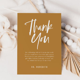 Simple Calligraphy Gender Neutral Baby Shower Thank You Card