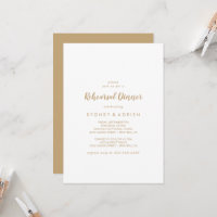 Simple Calligraphy | Gold Back Rehearsal Dinner